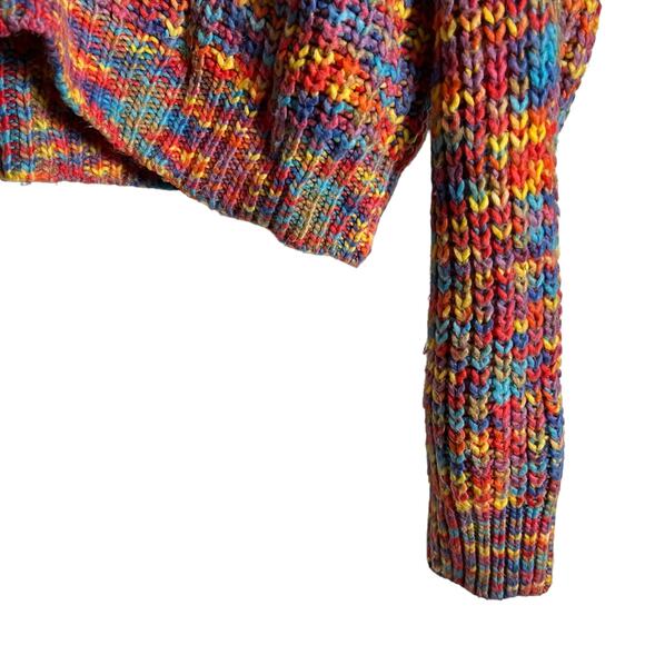 Line + Dot Bonnie Multicolor Rainbow Knit Button Front Cardigan Sweater Size M - Picture 5 of 12
